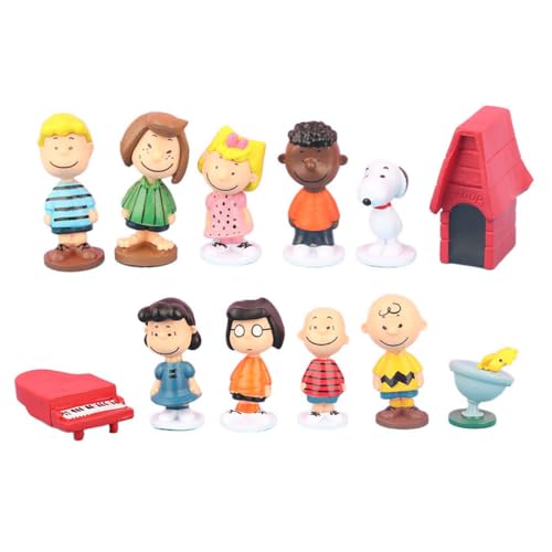 Snoopy Tortenaufsätze, 12 Snoopy-Figuren, Party, Kuchendekoration, Actionfigur, Party-Kuchendekorationszubehör, Snoopy-Mini-Figuren-Set für Kuchendekoration von ZKTSRY