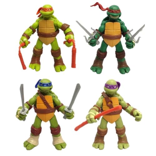 ZKTSRY Ninja Anime Turtles Figuren Spielzeug 4pcs Set Cartoons Geburtstag Kuchen Dekoration Action Figuren Thema Party Supplies von ZKTSRY