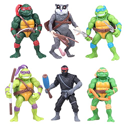 anime Ninja Action Turtles Figuren Spielzeug-Set, Action Turtles Toppers Spielzeug-Set, 6-teiliges Set, 11,9 cm von ZKTSRY