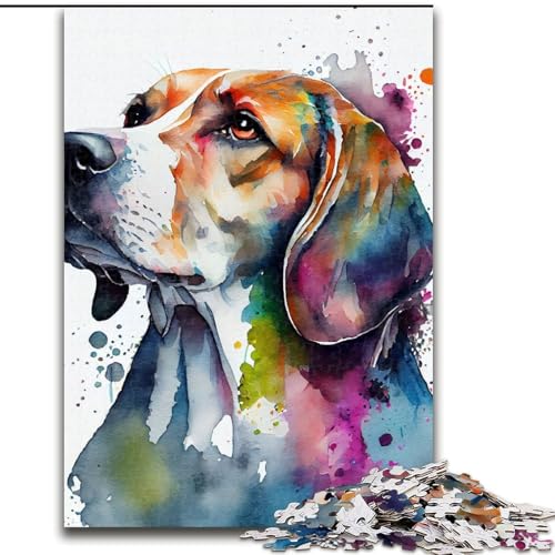 1000-teiliges Puzzle für Erwachsene, Beagle-Aquarellhund, Papppuzzle für Erwachsene, Größe 26x38cm, schwieriges Denkspiel für Teenager 1000-teiliges Puzzle für Erwachsene, Beagle-Aquarellhund, Papppuzzle für Erwachsene, Größe 26x38cm, schwieriges Denkspiel für Teenager von ZKYUBEK