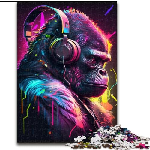 Puzzle 1000 Teile Kopfhörer Gorilla Karton Puzzles Größe 26x38cm Heimdekoration Denksportspiel für Teenager und Familieninteraktion Puzzle 1000 Teile Kopfhörer Gorilla Karton Puzzles Größe 26x38cm Heimdekoration Denksportspiel für Teenager und Familieninteraktion von ZKYUBEK