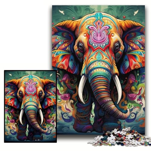 Puzzle für Erwachsene, 1000 Teile, Kunst-Elefanten-Puzzles für Erwachsene, 26x38cm, Denkspiel für Teenager und Familieninteraktion Puzzle für Erwachsene, 1000 Teile, Kunst-Elefanten-Puzzles für Erwachsene, 26x38cm, Denkspiel für Teenager und Familieninteraktion von ZKYUBEK
