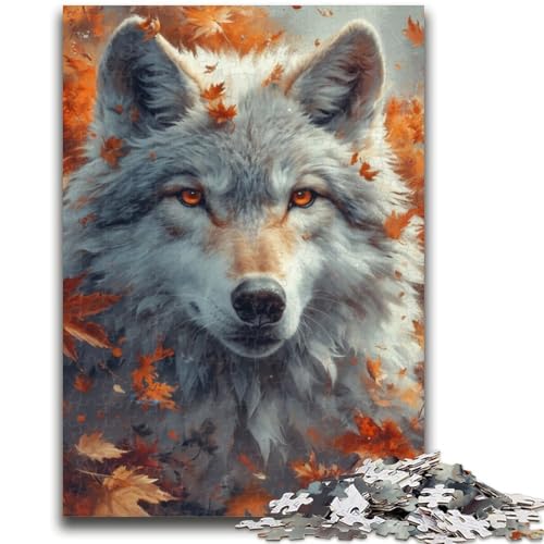 Puzzles für Erwachsene und Jugendliche, Puzzle „Herbstwolf“, Quizspiel zur Förderung der Liebe zwischen Paaren für Kinder ab 14 Jahren, 50x75cm Puzzles für Erwachsene und Jugendliche, Puzzle „Herbstwolf“, Quizspiel zur Förderung der Liebe zwischen Paaren für Kinder ab 14 Jahren, 50x75cm von ZKYUBEK