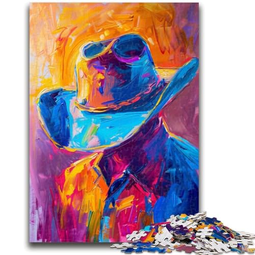 Puzzles für Erwachsene und Teenager, Puzzle-Cowboyhut, Quizspiel zur Förderung der Liebe zwischen Paaren für Kinder ab 14 Jahren, 50x75cm Puzzles für Erwachsene und Teenager, Puzzle-Cowboyhut, Quizspiel zur Förderung der Liebe zwischen Paaren für Kinder ab 14 Jahren, 50x75cm von ZKYUBEK