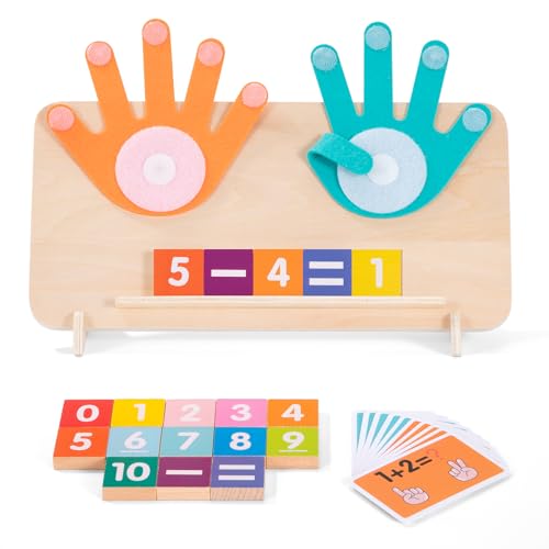 ZLLkeji Montessori Spielzeug für Kinder Holz Mathe Spielzeug Zählen Lernen für Kinder Pädagogisches Mathe-Spielzeug Für Ab 3 4 5 6 7 8 Jahre Schule Jungen Mädchen Geschenk von ZLLkeji