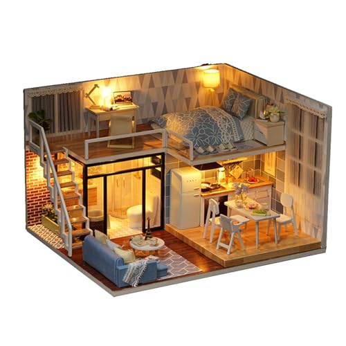 DIY-Miniaturhaus-Bausatz, DIY-Miniatur-Modernes-Gebäude, Holzhaus-Montage-Puppenhaus-Kits, Miniatur-Montage-Puppenhaus von ZLXHDL