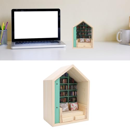 Miniatur Holzbuchhandel Kit handgefertigtes Zimmerbox süß und exquisites winziges Hausmodell für Schlafzimmer, Studium oder Kreative Kreatives DIY Stress-Relief für Erwachsene von ZLXHDL