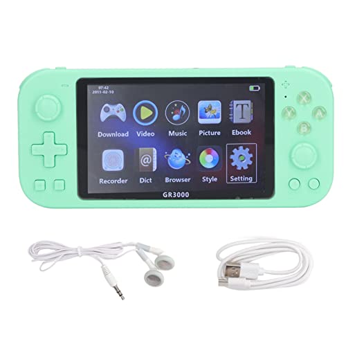 Retro-Handheld-Spielekonsole, 5,1-Zoll-High-Definition-Display, Tragbare Vintage-Controller-Spielekonsolen, Wiederaufladbare Multifunktions-Videospielkonsole(Grün) von ZLXHDL