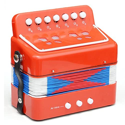 ZLXHDL Accordion, 2 Bass 7 Keys Mini Accordion, Plastic Cartoon Portable Accordion for Parties or Concerts (Red) von ZLXHDL