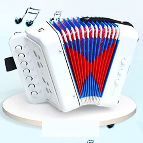 ZLXHDL Accordion, 2 Bass 7 Keys Mini Accordion, Plastic Cartoon Portable Accordion for Parties or Concerts (White) von ZLXHDL