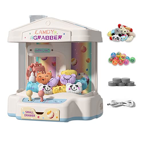 ZLXHDL Klauenmaschine, Mini-Puppengreifer-Spielzeug, 10 Puppen, 10 Eierschalen, 20 multifunktionale Musik-Lichtpuppen-Klauenmaschine für und Mädchen (Typ 4) von ZLXHDL