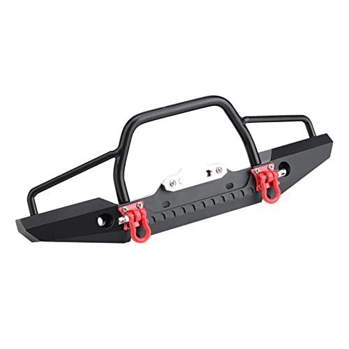 ZLXHDL RC Car Bumper, 1/10 RC Crawler Metall Frontstoßstange LED-Licht kompatibel für SCX10II 90046 Fernbedienungsauto von ZLXHDL