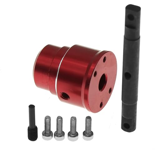 RC-Differential-Schließfachspule aus Aluminium, gerader Schaft, Diff-Gehäuse-Halterungen, kompatibel mit Traxxas Maxx 1/10 RC Car Upgrades MXX125 (rot) von ZLYLVRC