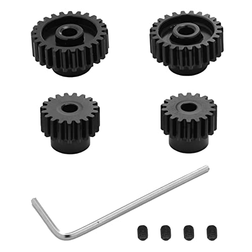 RC-Auto-Ritzelgetriebe-Set, gehärtetes Metall, Stahl, Ritzelmotor-Getriebe-Set für Tamiya T01TT02TB02TA05 18T19T23T24T RC Crawler Auto Ritzel Getriebe Teil (schwarz) von ZLiT