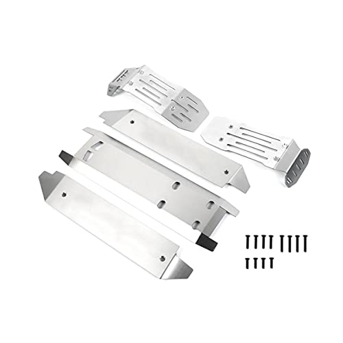 RC Car Chassis Armors Set, Stainless Steel Protective Chassis Armor Skid Plate for Traxxas 1/6 XRT RC Crawler Car (Silver) von ZLiT