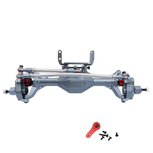 RC Car Front Rear Axle,Aluminum Alloy Front Rear Axle Set for Axial 1/10 SCX10 l Scx10 ll RGT 86100 Redcat GEN8 RC Car (Vorderachse, Grau) von ZLiT