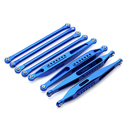 RC Car Spurstange, Aluminiumlegierung, oben unten Spurstangenset für LOSI 1/8 LMT 4WD Solid Axle Monster Lenkstange Gestänge Teil (Blau) von ZLiT