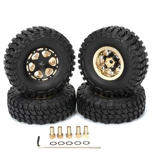 RC Crawler Autoreifen, RC Crawler Gummireifen-Set für TRX4M 1/18 1/24AXIAL SCX24 AXI005 RC Autoreifenteil (schwarz) von ZLiT