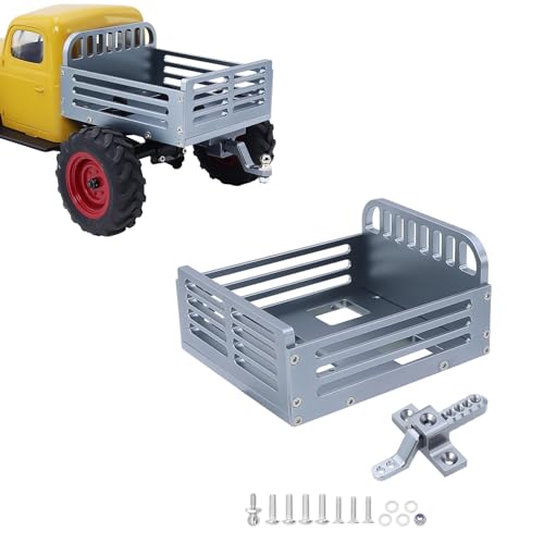 ZLiT Für FMS 1/24 FCX24 RC Cars Anhänger, Metall, abnehmbarer RC-Autoanhänger für FMS 1/24 FCX24 Power Wagon RC Crawler Auto Eimer Anhänger (Titan) von ZLiT