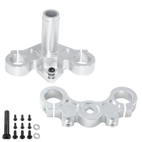 ZLiT RC Vorderachse vorne hinten stoßdämpfend feste Dreiecksplatte Front Wasserhahn Sitz Unterstützung für LOSI 1/4 Promoto-MX RC Auto (feste Dreiecksplatte, Silber) von ZLiT