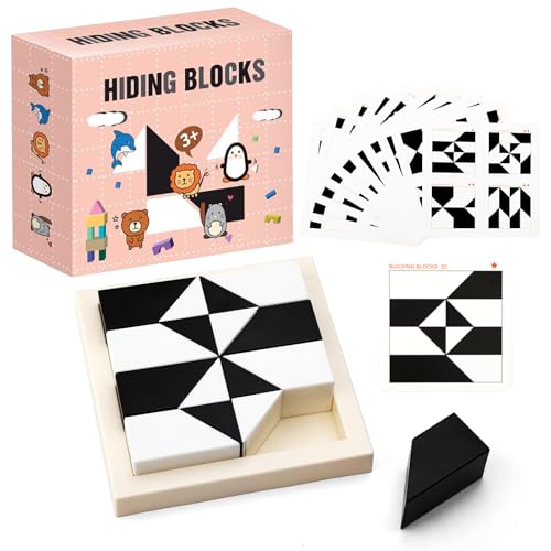 Brain Puzzle Spiel Montessori Holz Geometrische Form Brain Teasers Spiel Puzzles Bauklötze hölzerne 3D-Puzzle Kinder pädagogische logisches Denken Training Spiel Geschenke für Kinder von ZMDMAH