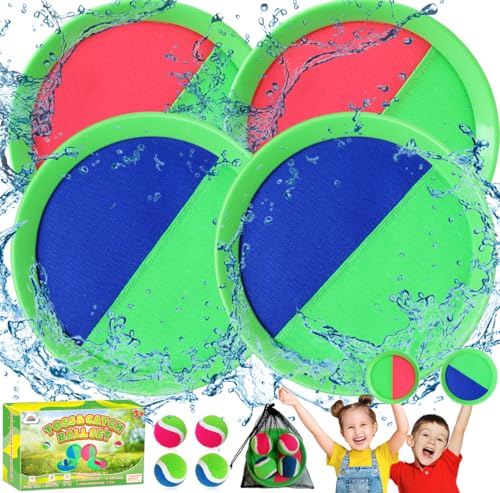 ZMLM Klettballspiel Klettball Kinder, Strandspielzeug Ballspiele Erwachsene Upgraded Kid Draußen Wasserdicht Garten Activity Family Toy Strand für Junge Mädchen ab 3 4 5 6 7 8 9 Jahren Geschenke von ZMLM