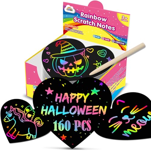 ZMLM 160 Blätter Kratzbilder Set für Kinder und Erwachsene, Kratzpapier Kratzbuch Hochzeit Kinder Beschäftigung zum Zeichnen und Basteln Magic Scratch Book für Jungen Mädchen Alter 3 4 5 6 7 8 9 von ZMLM