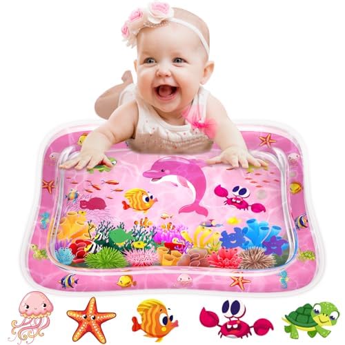 ZMLM Tummy-Time Baby-Geschenk: Aufblasbares Kleinkind-Baby-Wasserspielzeug, Aktivitäts-Wassermatte, Bauch-Zeit-Matte, sensorisches Baby-Spielzeug für 3–12 Monate, Geschenk für Neugeborene von ZMLM