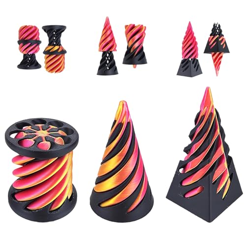 Impossible Cone (3PCS) Spiral Cone Fidget Toy 3D-Druck Spiralkegel Pyramid Passage Sculpture Desktop Dekorationen Spiralspielzeug Stressabbau Spiral 3D Cone Spielzeug für Kinder Erwachsene Geschenk von ZMNVHJ