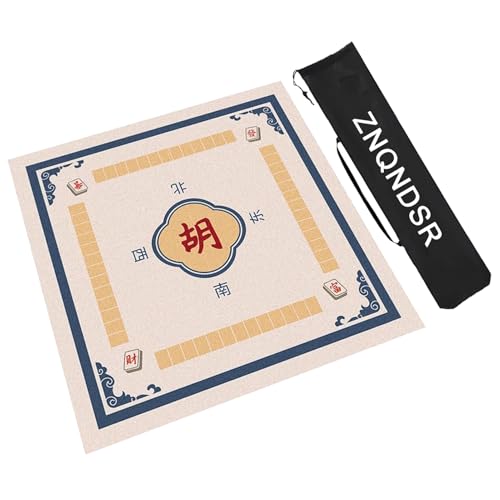 ZNQNDSR Anti-Rutsch-Tischmatte Zur Geräuschreduzierung, Mahjong-Matte Mit Aufbewahrungstasche, Kristall-Samt-Mahjong-Spielmatte Für Mahjon Poker(Blue,95cm/37in) von ZNQNDSR