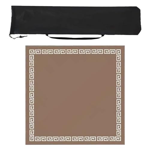 ZNQNDSR Faltbare geräuschreduzierende Mahjong-Matte, Mahjong-/Poker-/Kartenspielmatte, aufrollbare Gaming-Matte mit Tragetasche(Brown,23.6in) von ZNQNDSR