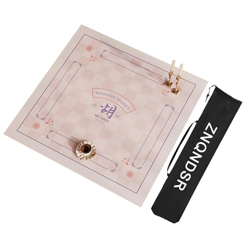 ZNQNDSR Kristall-Samt-Mahjong-Matte, Mahjong-Tischmatte Für Poker-Kartenspiele, Brettspiele, Mahjong-Pad Mit Aufbewahrungstasche(Pale Pink,100cm/39in) von ZNQNDSR