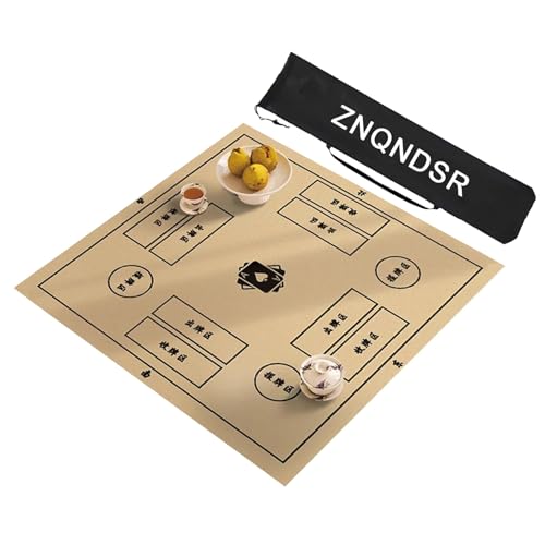 ZNQNDSR Mahjong-Matte Mit Anweisungen, Mahjong-Tischmatte Mit Aufbewahrungstasche, rutschfeste Spielmatte Für Kartenspiele, Brettspiele(Beige,100cm/39in) von ZNQNDSR