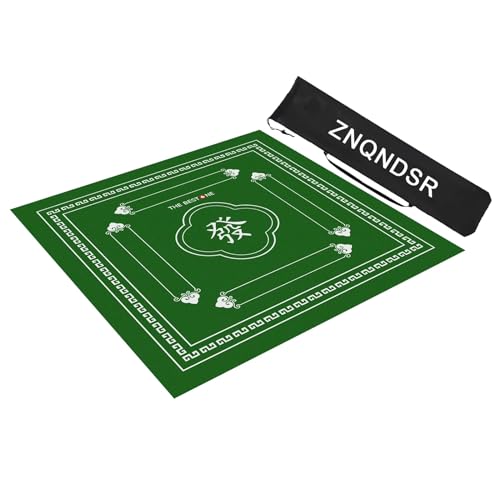 ZNQNDSR Mahjong-Matte Mit Aufbewahrungstasche, Mit Kristallsamt Verdickte Mahjong-Tischmatte, rutschfeste Spielmatte Für Mahjon Poker(Green,90cm/35in) von ZNQNDSR