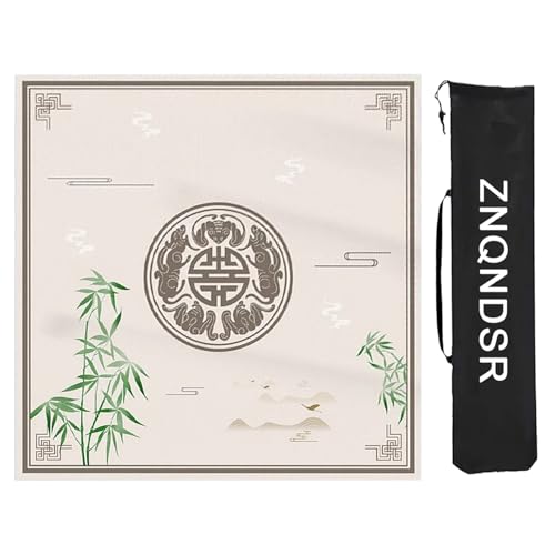 ZNQNDSR Mahjong-Matte Mit Tasche, Mahjong-Tischmatte Für Mahjong Pai Jiu Poker, Quadratische Mahjong-Tischunterlage Für Brettspiele(100cm/39in) von ZNQNDSR