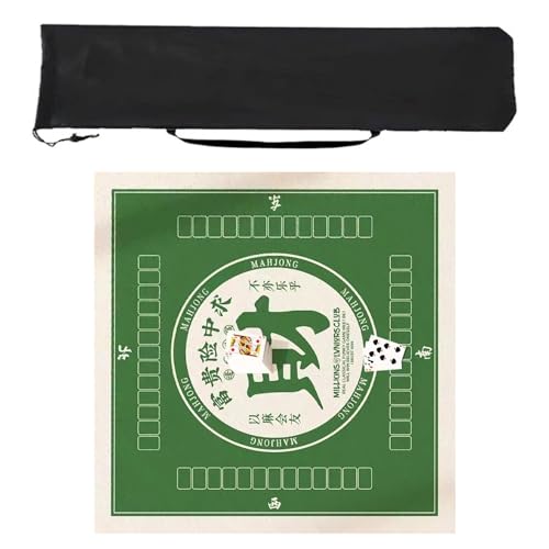 ZNQNDSR Mahjong-Matten mit Aufbewahrungstasche, Dicke Mahjong-Tischmatte, rutschfest, Geräuschreduzierung, Abriebfestigkeit, für Mahjon-Poker(Style 6,35.4inx35.4in) von ZNQNDSR