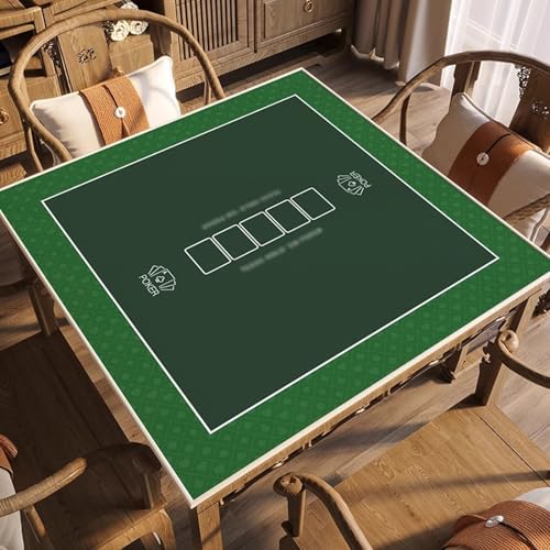 ZNQNDSR Mahjong-Spielmatte Mit Aufbewahrungstasche, Mahjong-Matte Für Mahjong Pai Jiu Poker, Quadratische rutschfeste Mahjong-Tischmatte(Green,85cm/33in) von ZNQNDSR