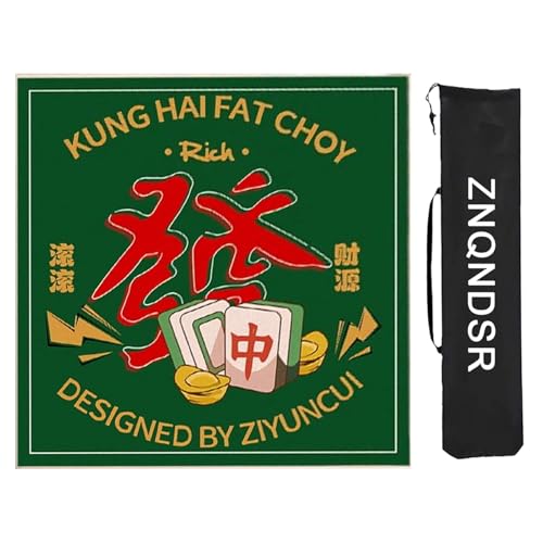 ZNQNDSR Mahjong-Spielmatte Mit Aufbewahrungstasche, rutschfeste Pokermatte Für Poker-Kartenspiele, Brettspiele, rutschfeste Mahjong-Matte(Green,80cm/31in) von ZNQNDSR