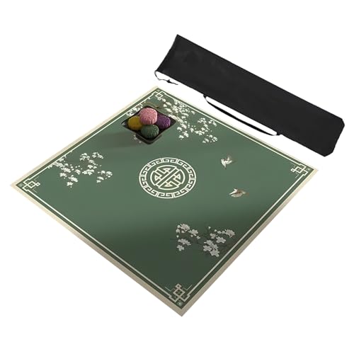 ZNQNDSR Mahjong-Tischmatte mit Aufbewahrungstasche, Dicke, rutschfeste Mahjong-Spielmatte, Mahjong-Matte für Mahjon Poker(35x35in) von ZNQNDSR