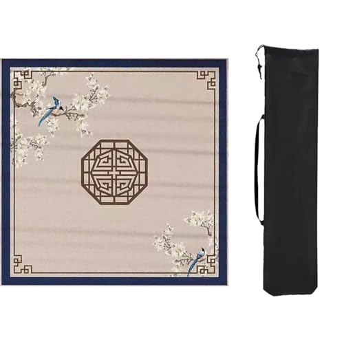 ZNQNDSR Mute Mahjong-Matte, Mahjong-Tischmatte im chinesischen Stil, Kristall-Samtmaterial, rutschfeste, verschleißfeste Spieltischmatte(Style 5,60x60cm) von ZNQNDSR