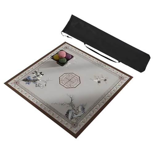 ZNQNDSR Quadratische, Verdickte Mahjong-Tischmatte, rutschfeste Mahjong-Matte mit Aufbewahrungstasche, Mahjong-Spielmatte für Mahjon Poker(39x39in) von ZNQNDSR