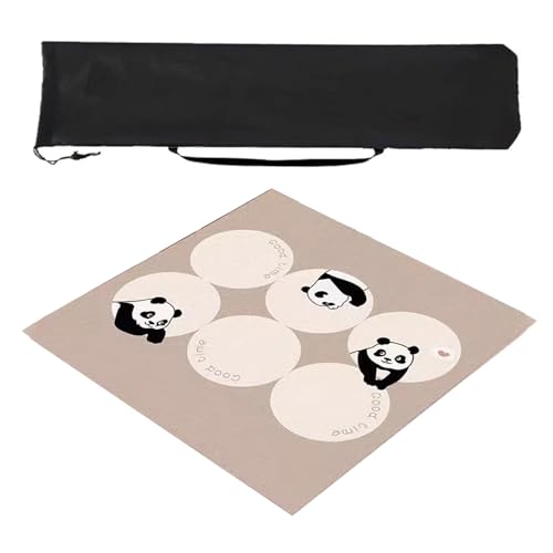 ZNQNDSR Quadratische Mahjong-Matte, Mahjong-Tischmatte mit Aufbewahrungstasche, Spieltischmatte mit Panda-Muster(Style 3,31.4inx31.4in) von ZNQNDSR