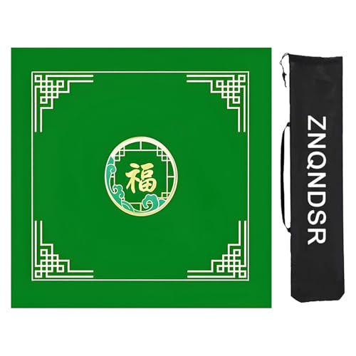 ZNQNDSR Quadratische Mahjong-Tischmatte, Mahjong-Matte Mit Aufbewahrungstasche, Mahjong-Spielmatte Für Mahjong Pai Jiu Poker(Green,90cm/35in) von ZNQNDSR