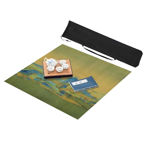 ZNQNDSR Quadratische Mahjong-Tischmatte mit Aufbewahrungstasche, rutschfeste Und Verschleißfeste Mahjong-Matte, Mahjong-Spielmatte für Mahjon Poker(35x35in) von ZNQNDSR