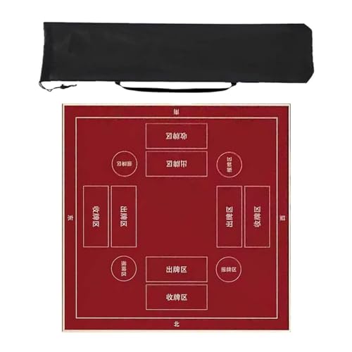 ZNQNDSR Stumme Mahjong-Matte für den Heimgebrauch, weiche, rutschfeste quadratische Mahjong-Tischmatte, aufrollbare Gaming-Matte mit Tragetasche(Style 2,60x60cm) von ZNQNDSR