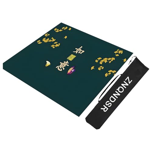 ZNQNDSR Verdicktes Mahjong-Pad Für Mahjong-Kartenspiele, Mahjong-Matte Mit Aufbewahrungstasche, rutschfeste Mahjong-Tischmatte(Green,100cm/39in) von ZNQNDSR