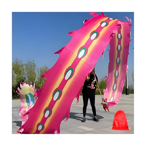 ZNQNDSR drachentanzband Drachenband-Poi Für Outdoor-Fitness-Partys Im Freien, Waschbarer Drachen-Poi Für Junge Erwachsene, Altes Fitnesstraining(Pink,6m/20ft) von ZNQNDSR