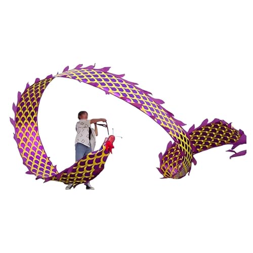 ZNQNDSR drachentanzband Dragon Dance Poi, 6 Bis 10 M Dragon Ribbon Poi, Outdoor Flinging Fitness Dragon Dance Für Anfänger Jongliersets(Purple,33ft) von ZNQNDSR