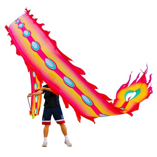 ZNQNDSR drachentanzband Waschbarer Drachenband-Poi, Chinesisches Schleuderband Für Anfänger, Outdoor-Fitness, Goldenes Drachen-Bühnen-Requisiten-Set(20 ft) von ZNQNDSR