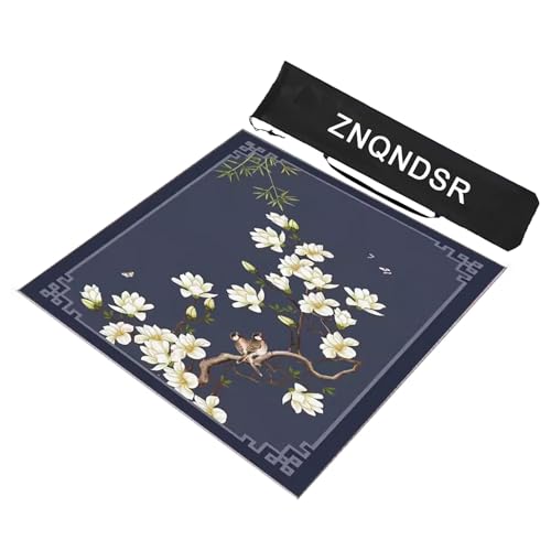 ZNQNDSR rutschfeste Blaue Mahjong-Matte, Verdickte Mahjong-Tischmatte Für Mahjon-Pokerspiele, Mahjong-Spielmatte Mit Aufbewahrungstasche(Navy Blue,100cm/39in) von ZNQNDSR